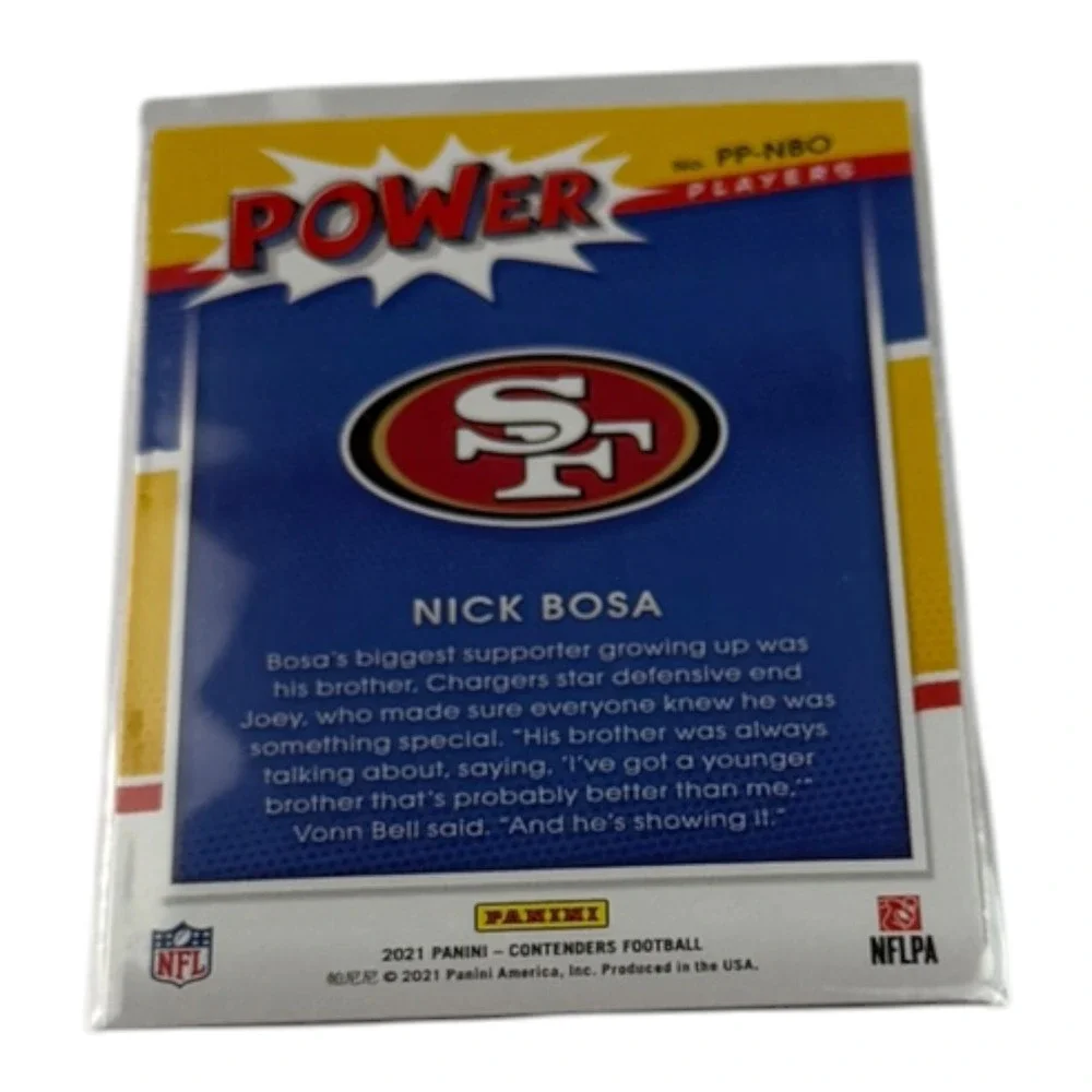 2021 Panini Contenders Football Nick Bosa Power Players Insert PP-NBO 49ers